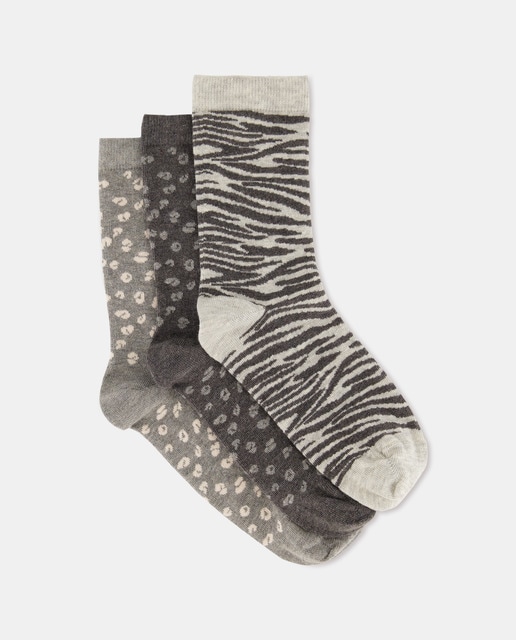 Imagen 0 de Pack tres pares de calcetines estampados de mujer