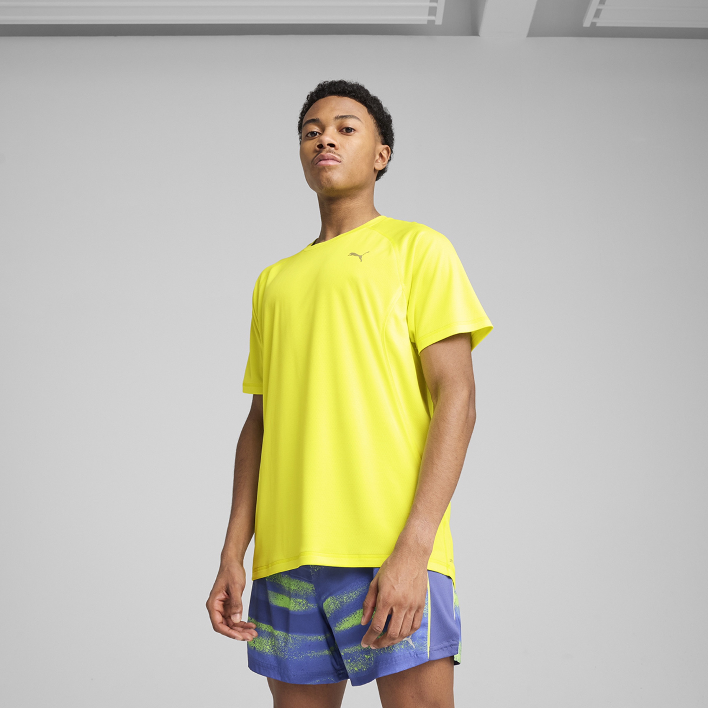 T-shirt de Homem M Run Velocity Tee (POLY) Amarelo-1