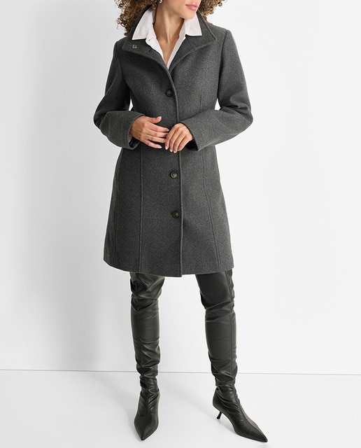 Imagen 0 de Abrigo de mujer con mangas largas y botonadura frontal