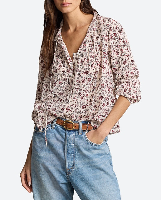Imagen 0 de Blusa de mujer de manga larga con flores