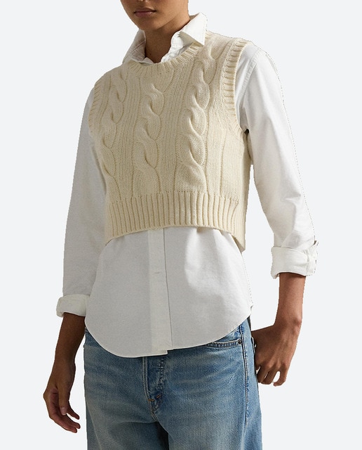 Imagen 0 de Chaleco de mujer de lana en punto de ochos