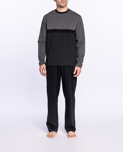 Imagen 0 de Pijama punto pantalón largo cuello caja de hombre