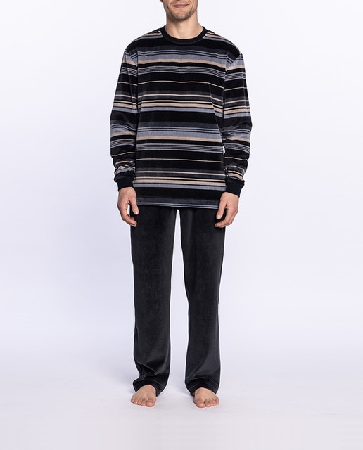 Imagen 0 de Pijama velour de hombre cuello caja