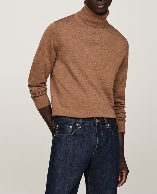 Imagen 0 de Jersey de hombre en merino de cuello vuelto