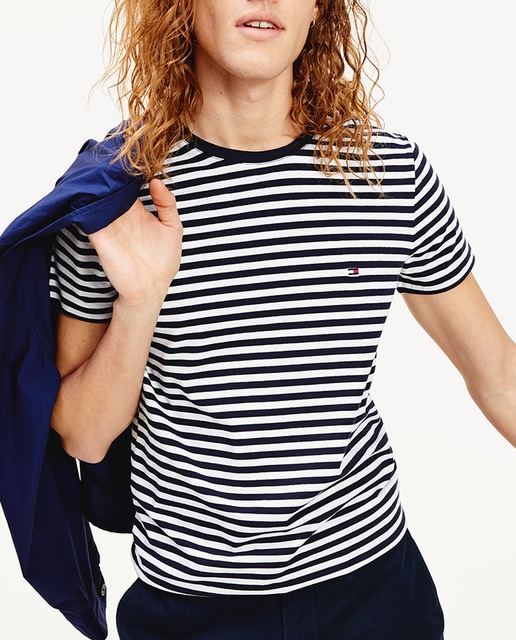 Imagen 0 de Camiseta de hombre de rayas de manga corta