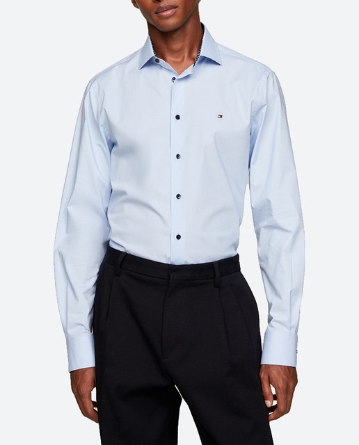 Imagen 0 de Camisa de hombre de manga larga estampado liso