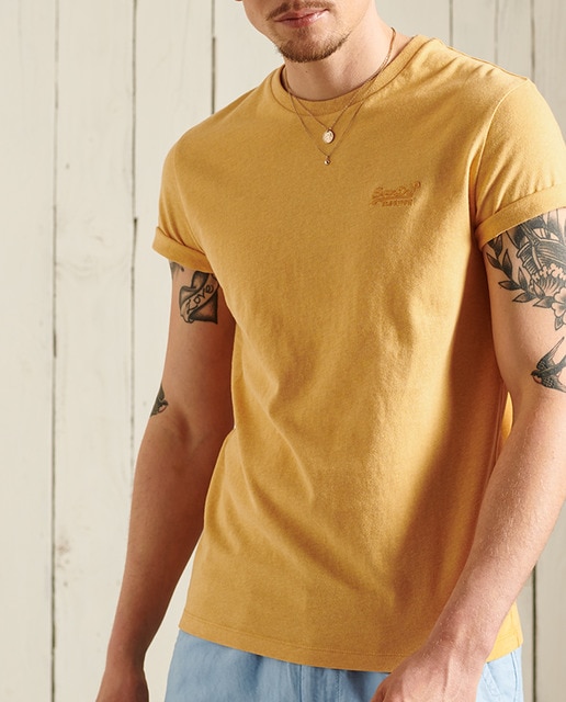 Imagen 0 de Camiseta de hombre de algodón orgánico bordada con el logotipo Vintage Logo