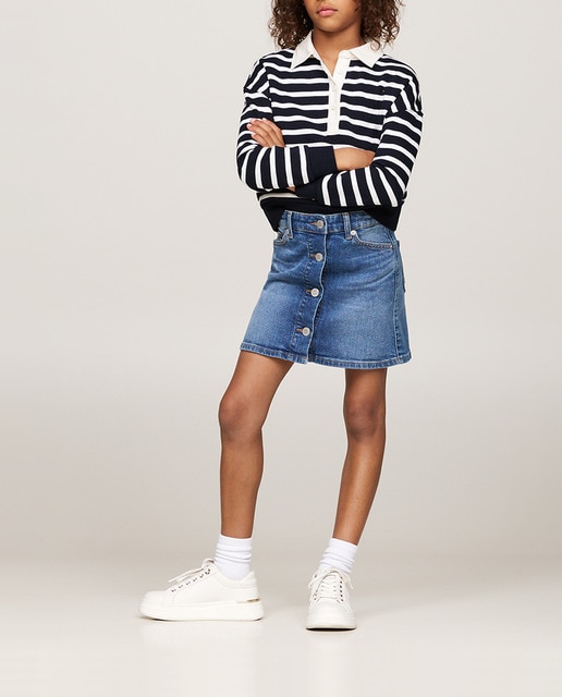 Imagen 0 de Falda vaquera de niña con cierre de botones