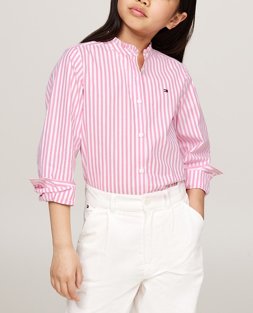 Imagen 0 de Blusa de niña de manga larga con cuello con volantes