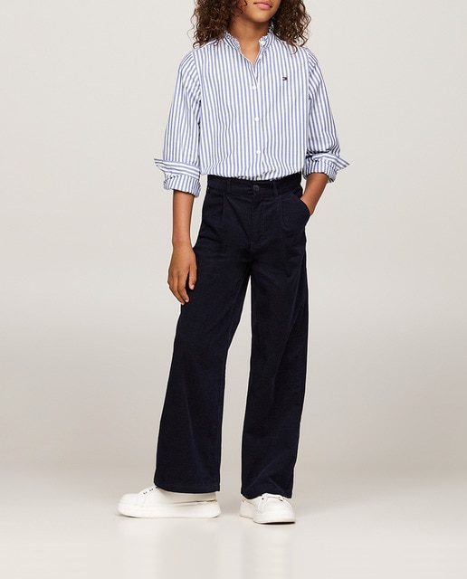 Imagen 0 de Pantalones de niña de micropana con pinzas