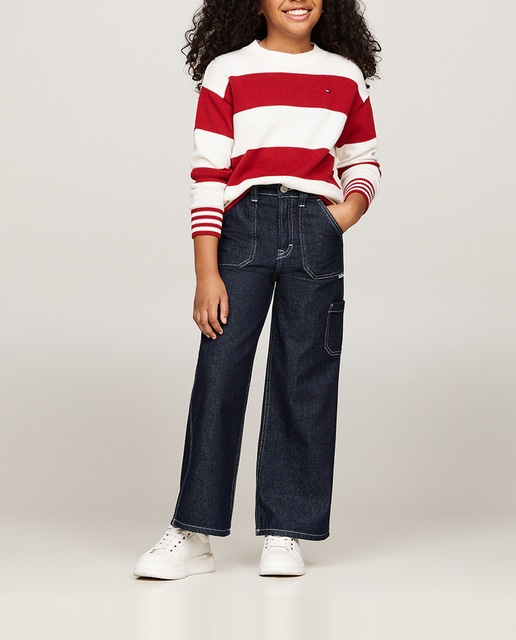 Imagen 0 de Pantalón de niña vaquero estilo cargo