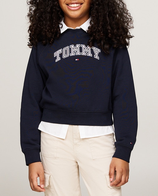 Imagen 0 de Sudadera de niña cuello redondo y logo frontal