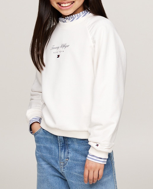 Imagen 0 de Sudadera de niña sin capucha y con cuello redondo