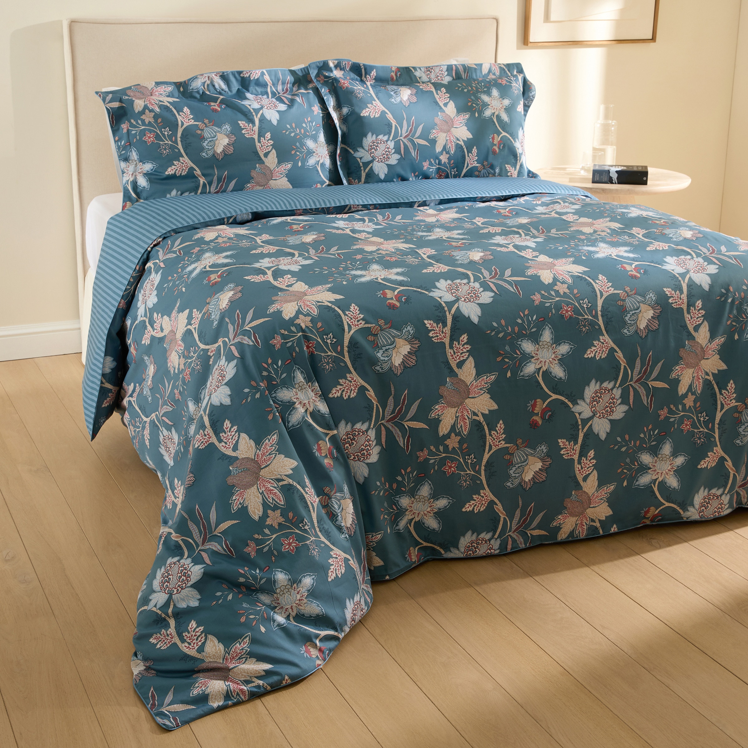 Juego de funda nórdica algodón Satén Verona Azul-1