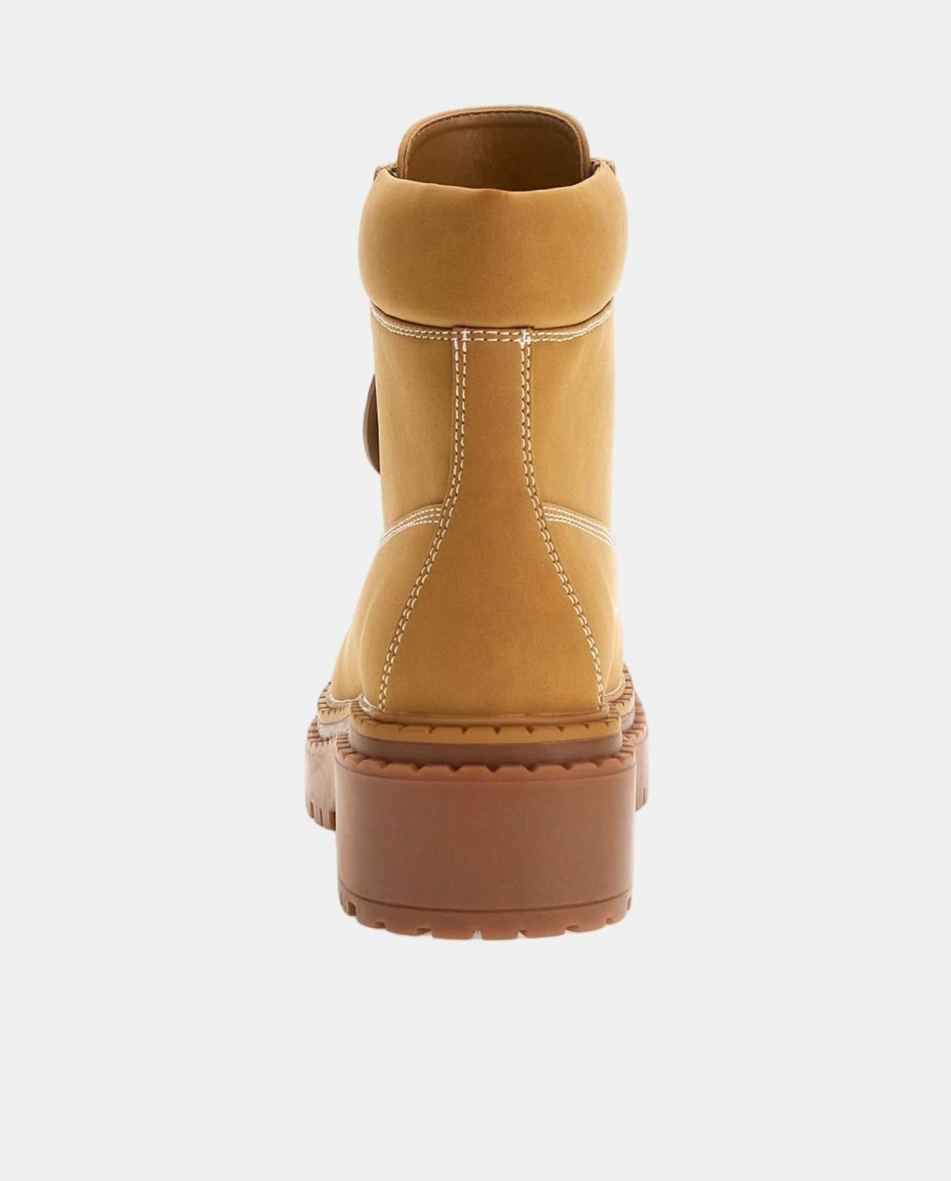 Botas Leavey com Salto Raso e Atacadores Castanho-claro-4