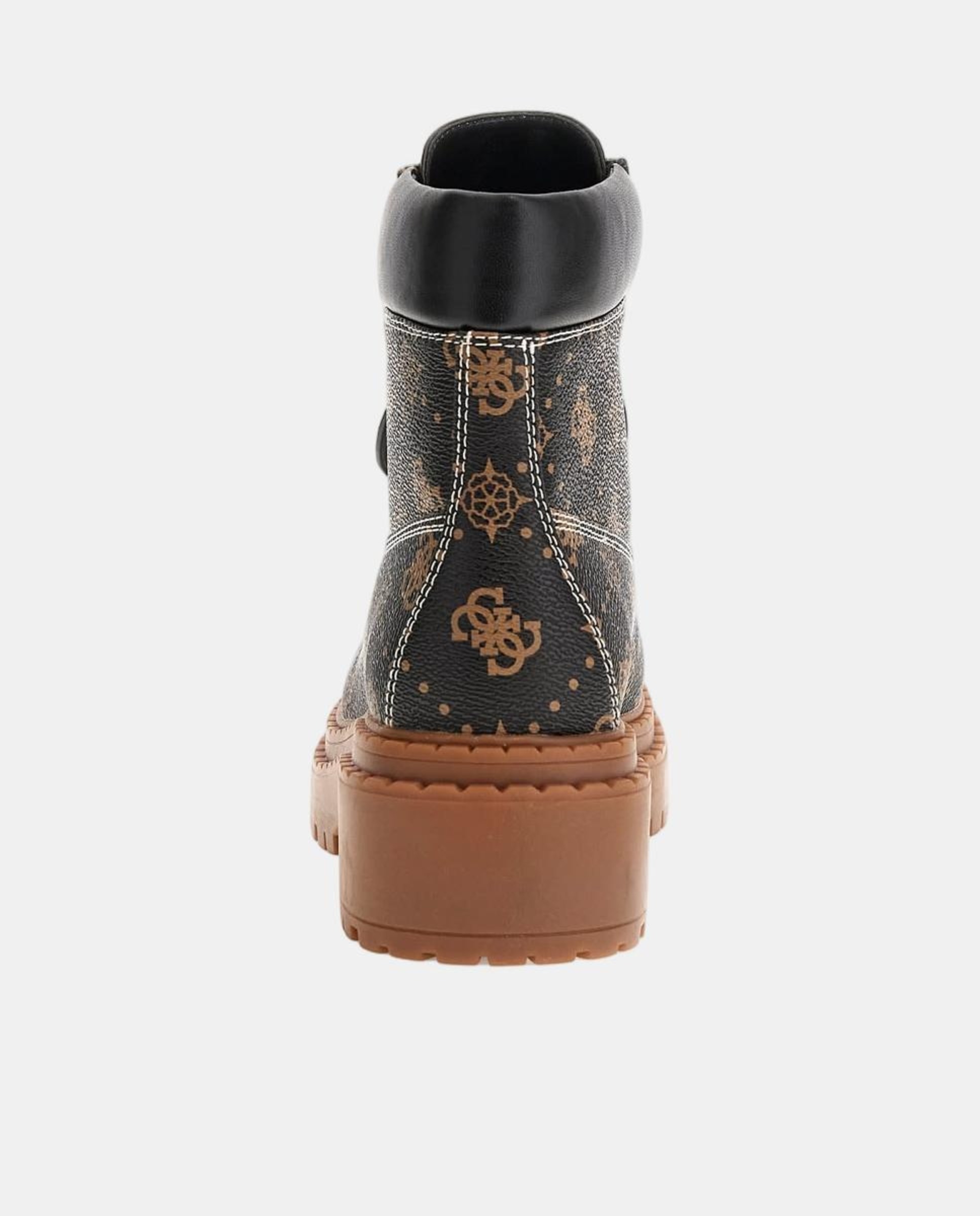 Botas Leavey com Salto Raso e Atacadores Preto-6
