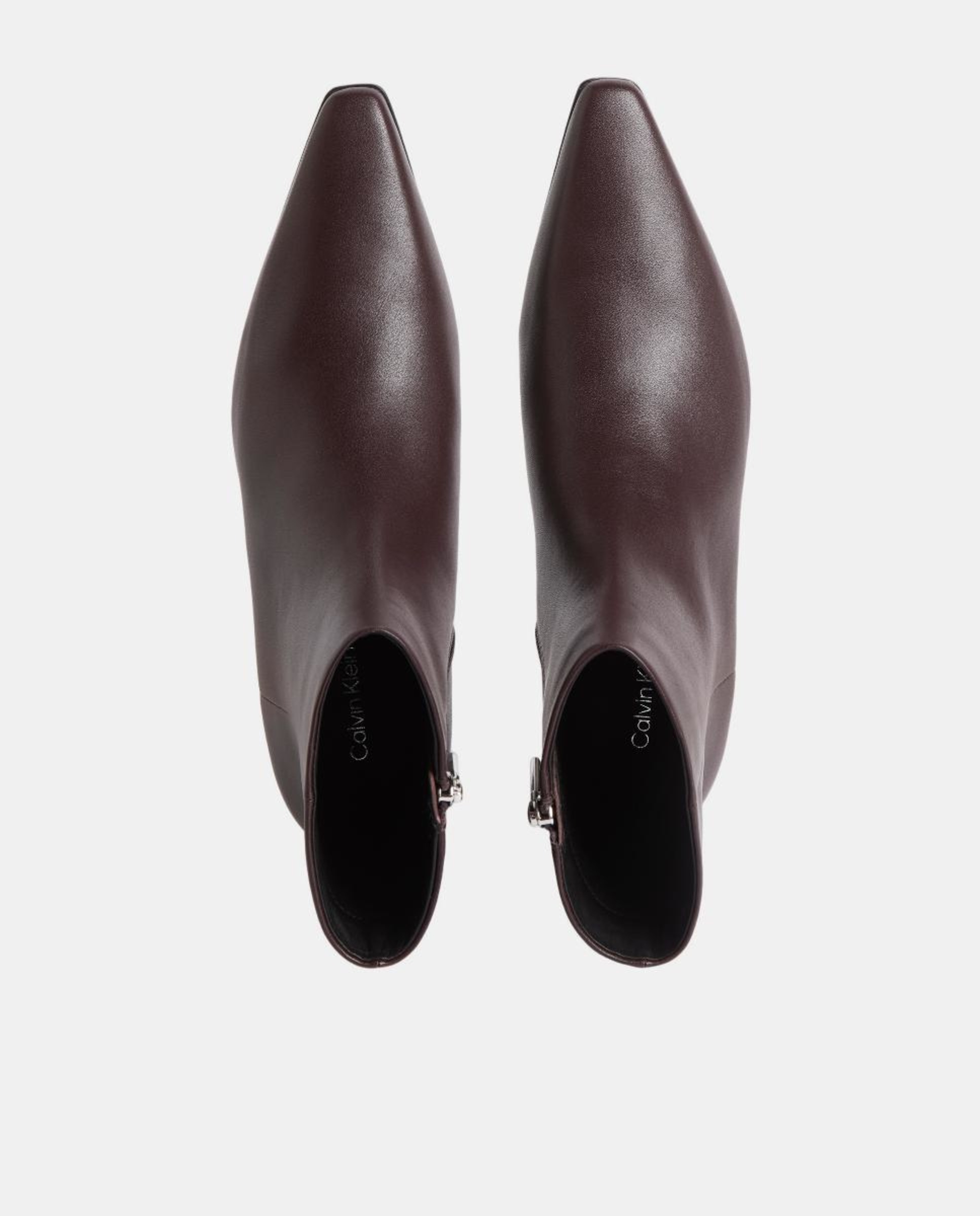 Botins em Pele com Salto Baixo Vermelho/Grená-4