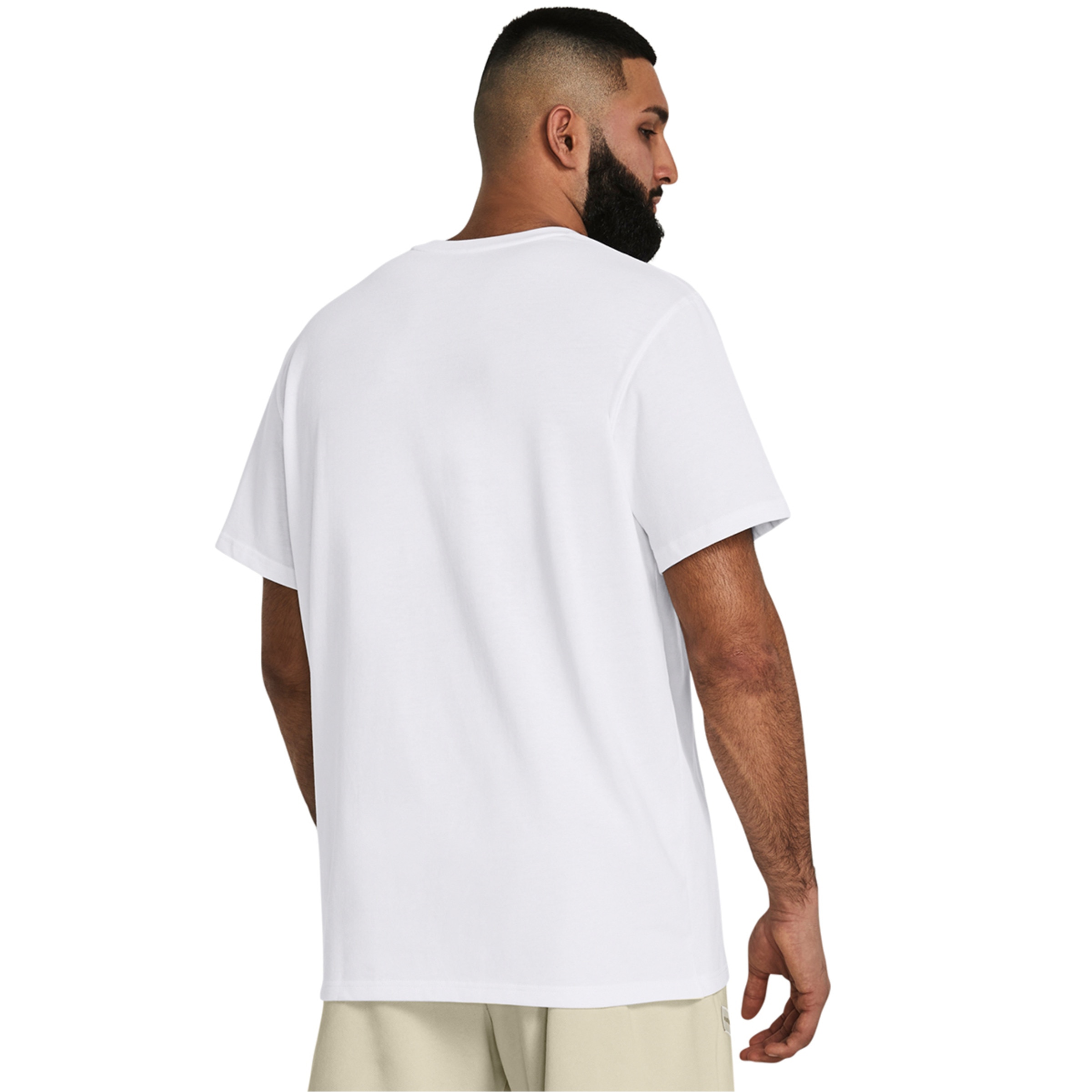 T-shirt Casual de Homem Ua Hw Lc Patch Ss-Blk Branco-2