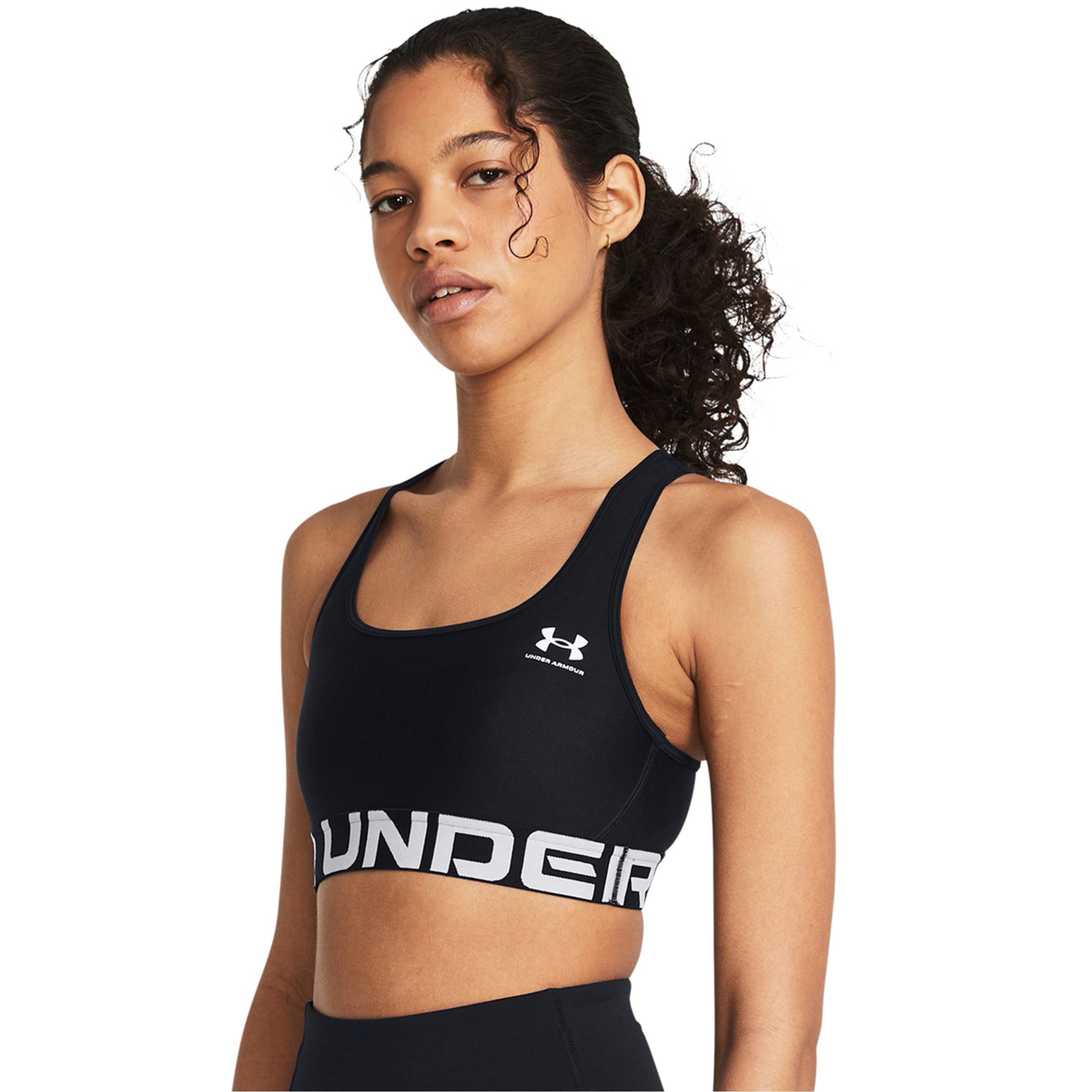 Soutien Desportivo de Mulher HeatGear® Armour Mid Branded Preto / Branco-5