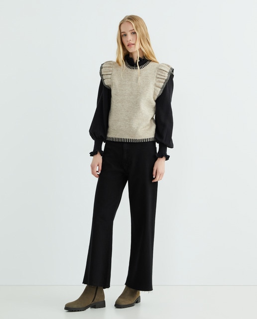 Imagen 0 de Pantalón denim culotte de mujer