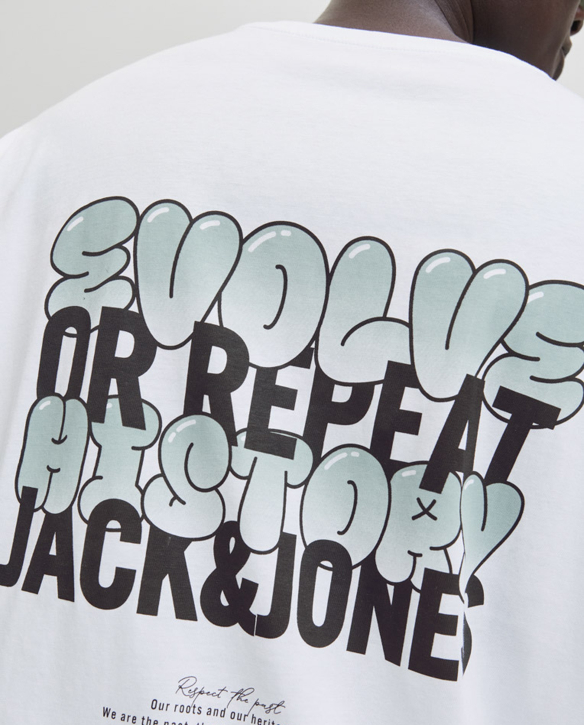 T-shirt de Manga Curta com Backprint Branco-5