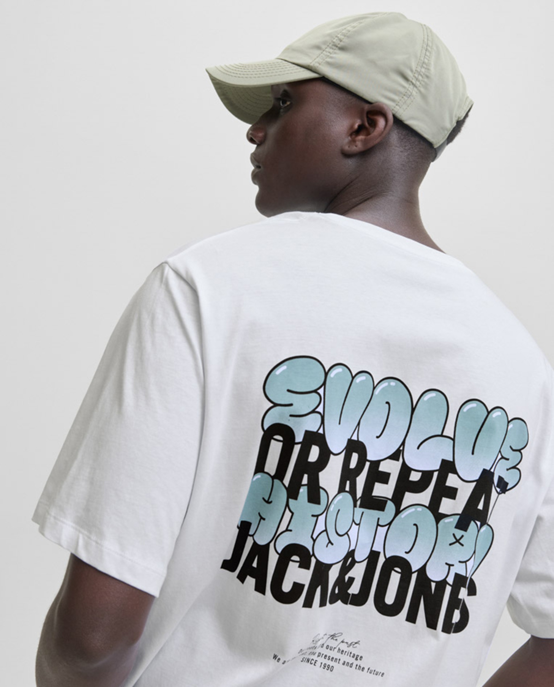 T-shirt de Manga Curta com Backprint Branco-3