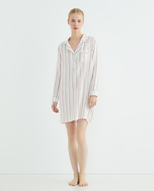 Imagen 0 de Camisola de algodón con solapa y botones