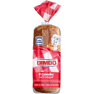pan de molde 100% integral 8 cereales bolsa 650 g - Bimbo