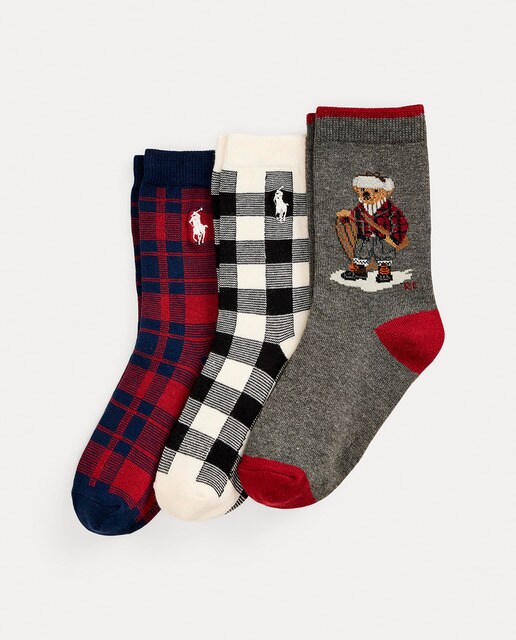 Imagem 0 de Pack de 3 Pares de Meias Unissexo Compridas com Polo Bear