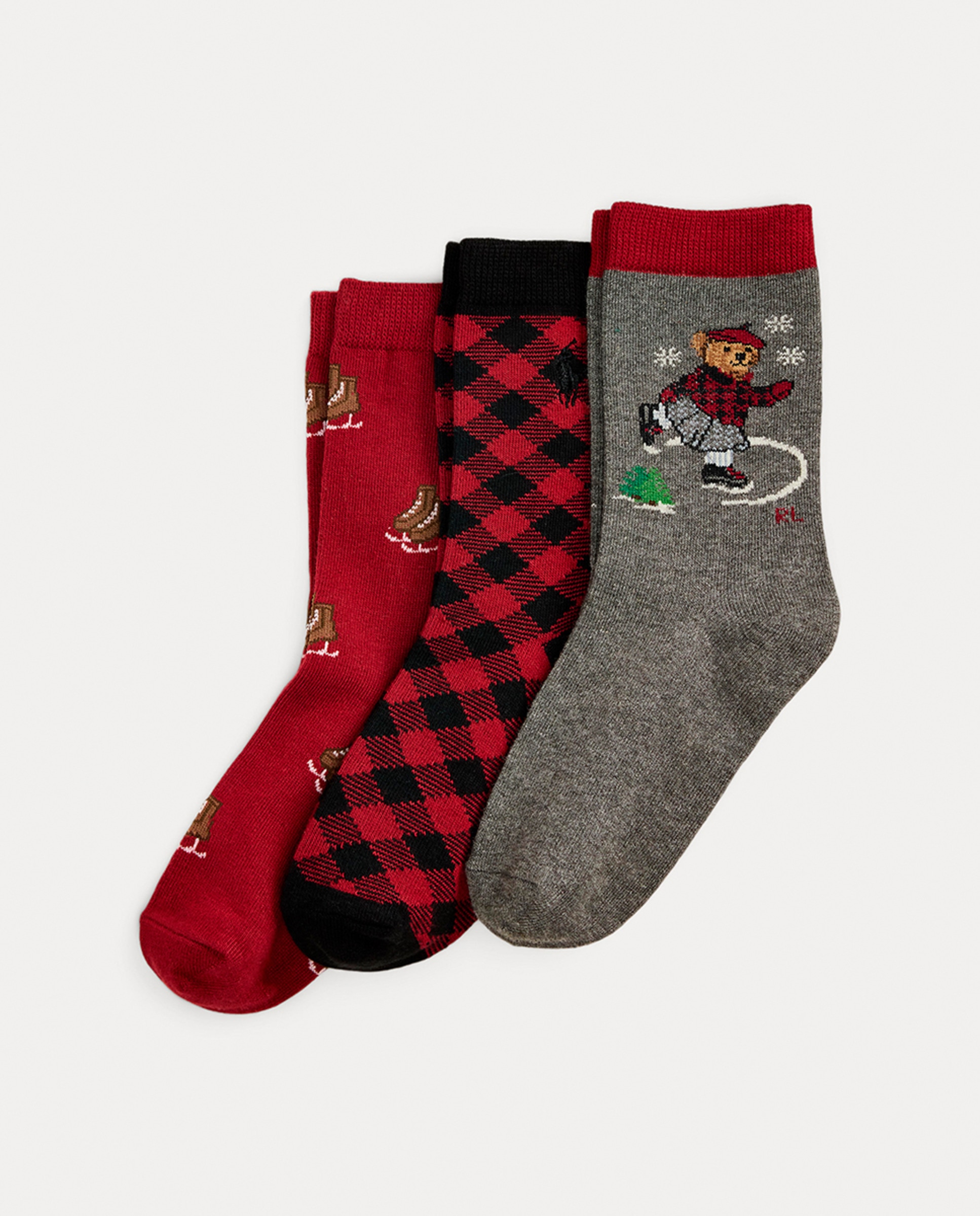 Pack de 3 Pares de Meias Compridas com Polo Bear Multicolor-1