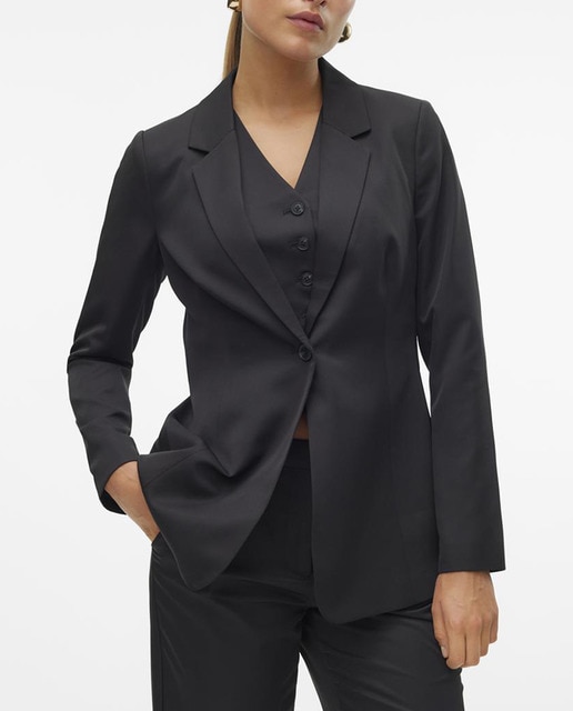 Imagen 0 de Blazer larga de mujer con hombreras