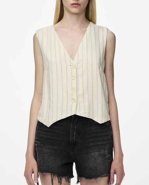 Imagen 0 de Chaleco de lino de mujer.