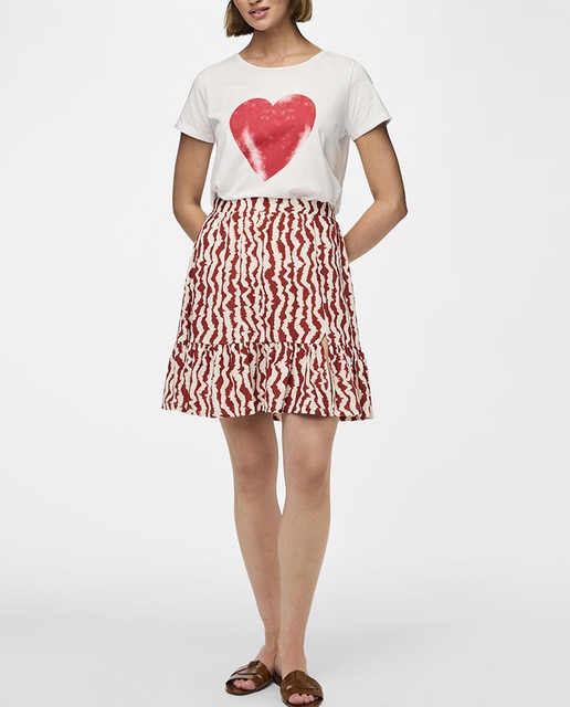 Imagen 0 de Falda estampada con volante de mujer.