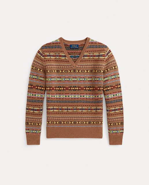 Imagen 0 de Jersey de niño de algodón con diseño Fair Isle