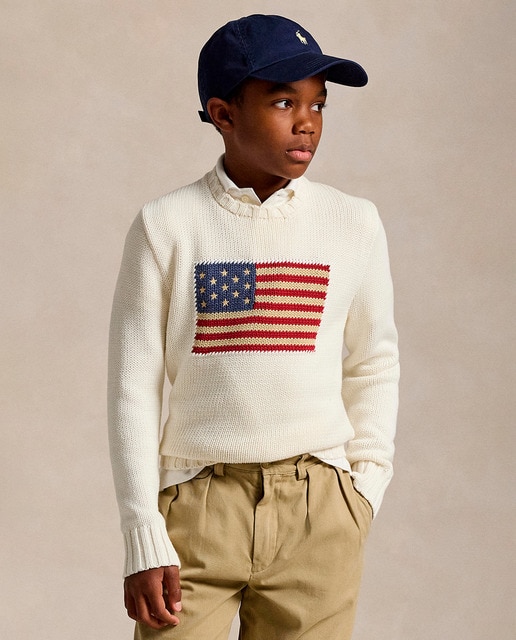 Imagem 0 de Camisola de Malha de Algodão com Bandeira dos EUA