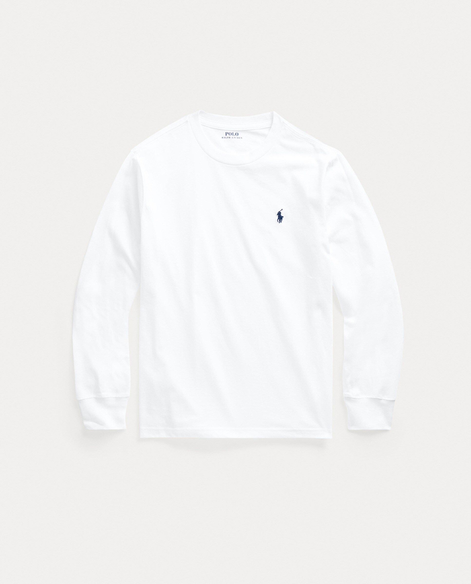Camisola de Algodão com Manga Comprida Branco-1