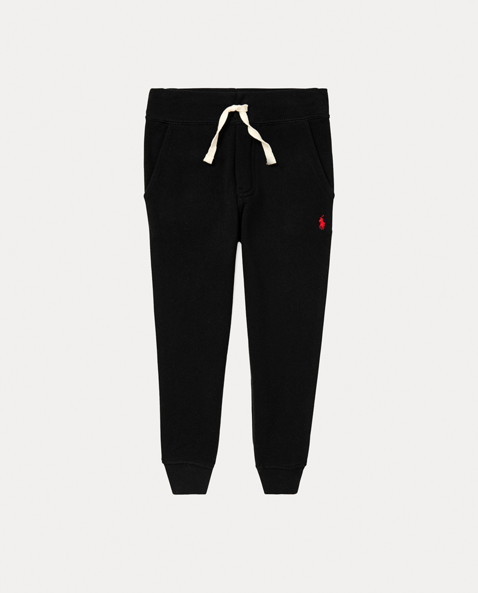 Calças Desportivas Unissexo de Felpa com Cavalo Bordado Preto-4