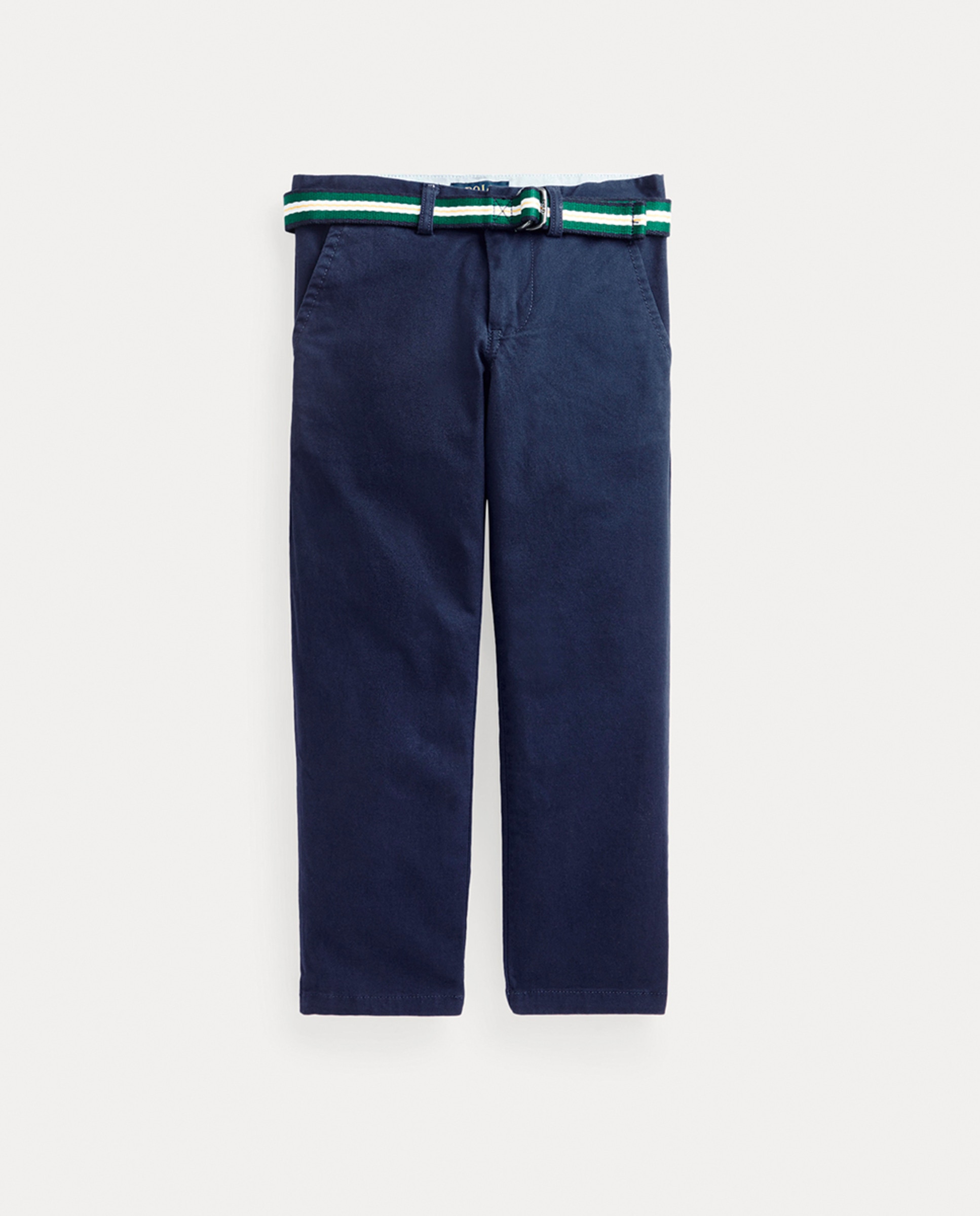 Calças Chino com Cinto e em Algodão - Azul-Marinho Azul-marinho-4