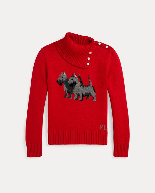 Imagem 0 de Camisola de Malha de Gola Alta com Cães