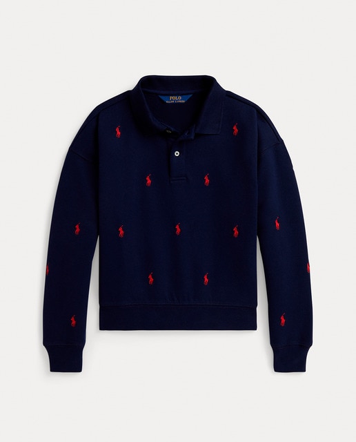 Imagem 0 de Sweatshirt com Colarinho de Polo e Estampado