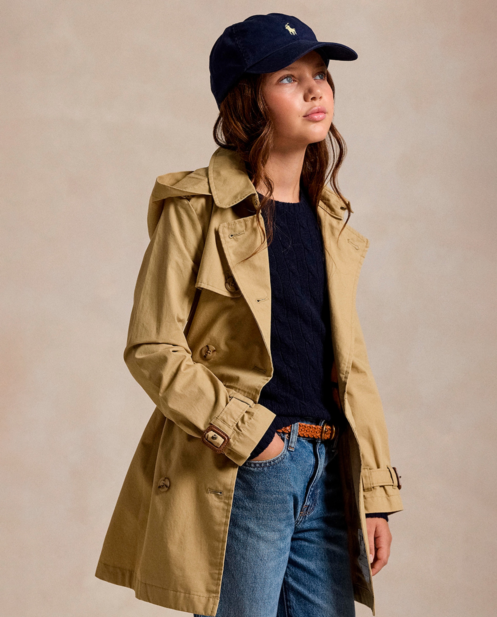 Gabardine de Algodão Resistente à Água Camel-3