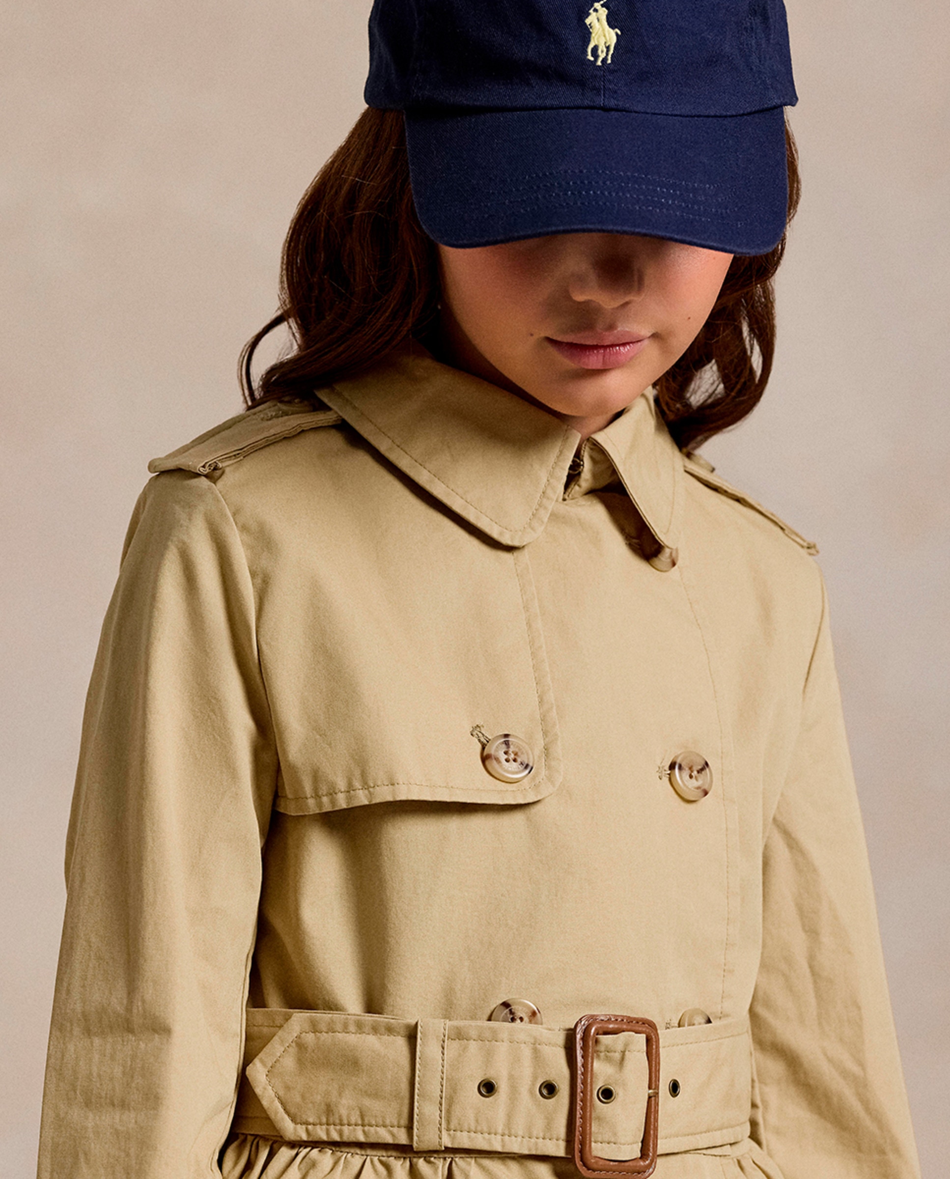 Gabardine de Algodão Resistente à Água Camel-2