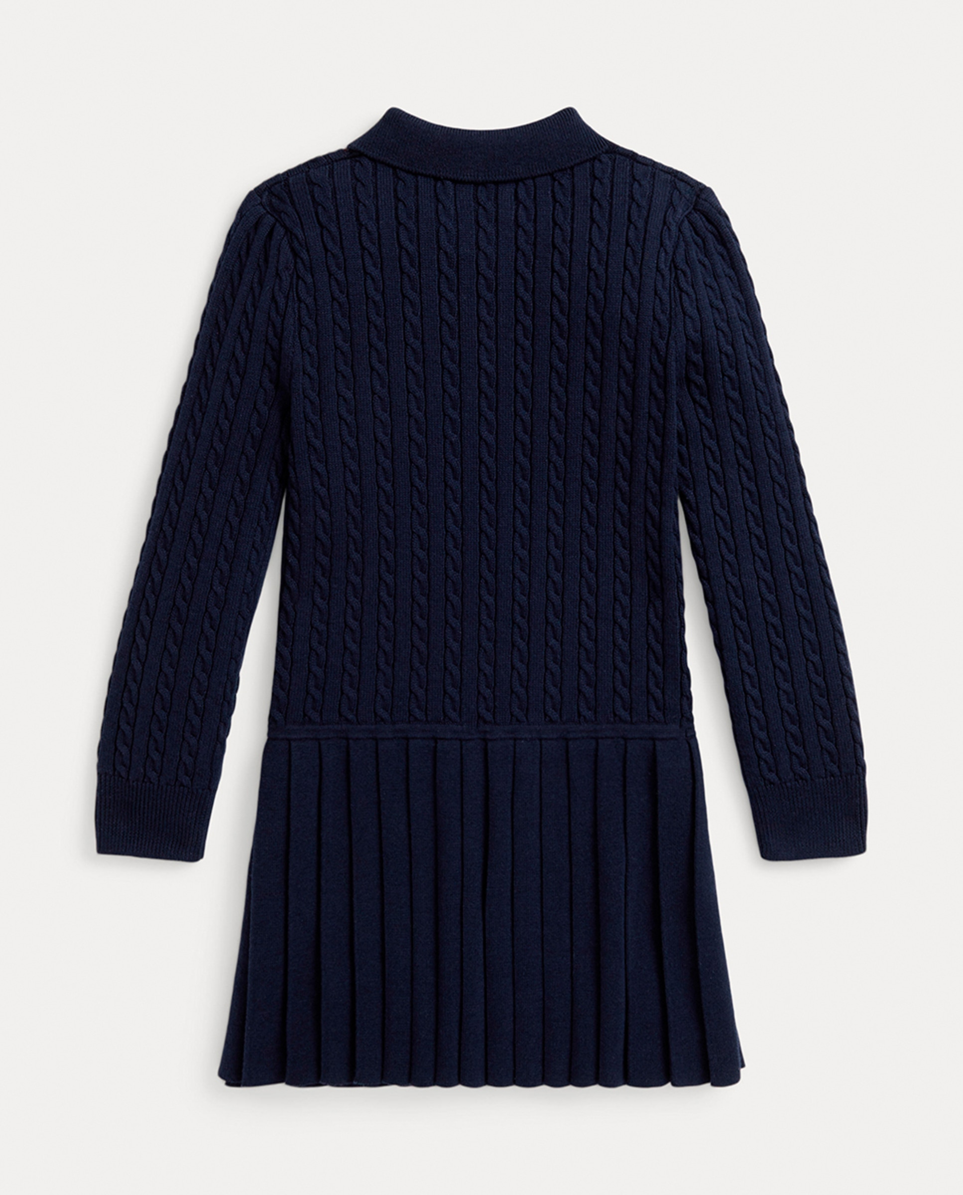 Vestido de Malha do Cabo de Algodão Azul-marinho-2