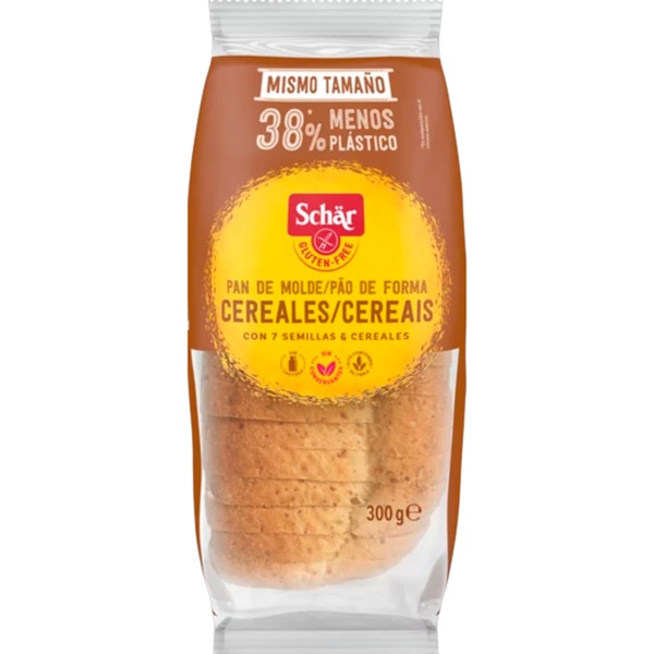 Pão de Forma com Cereais sem Glúten embalagem 300 g