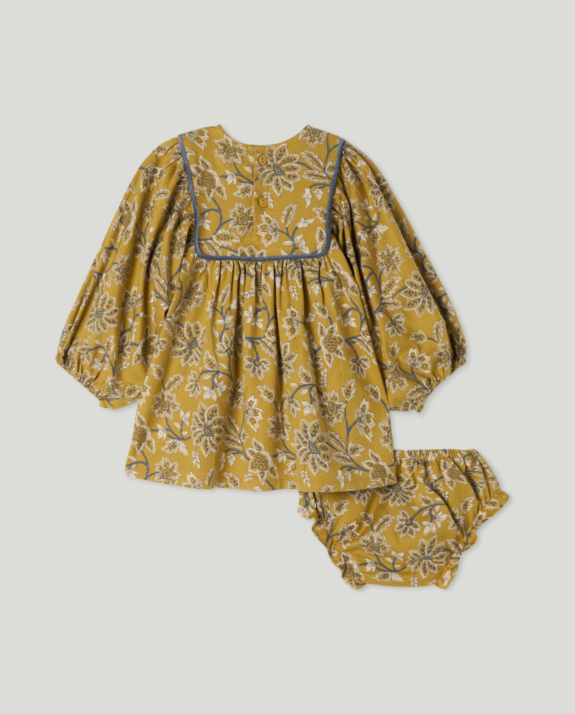 Vestido bebé estampado con canesú Pistacho-2