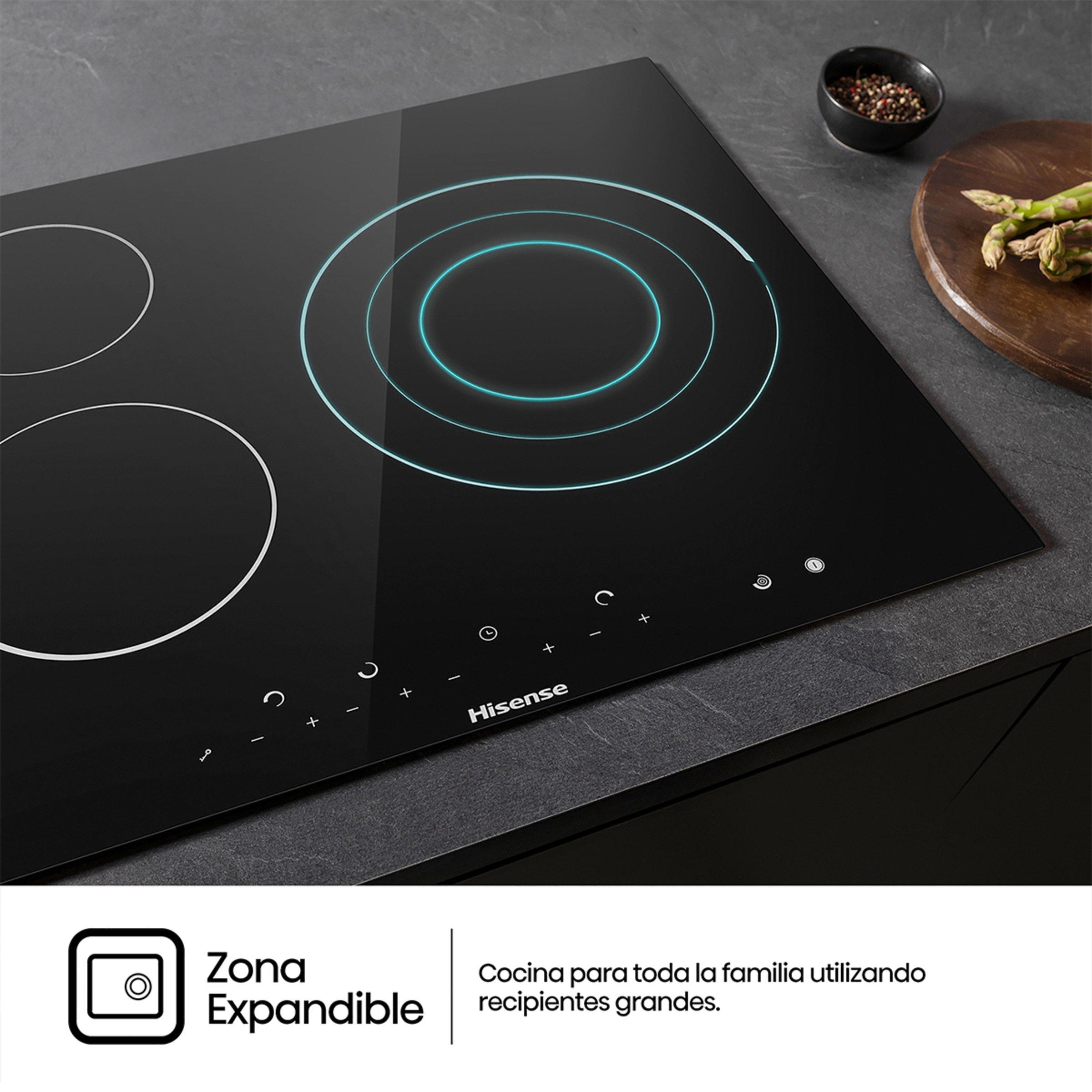 Placa vitrocerámica Hisense zona triple - E6322C Negro-9