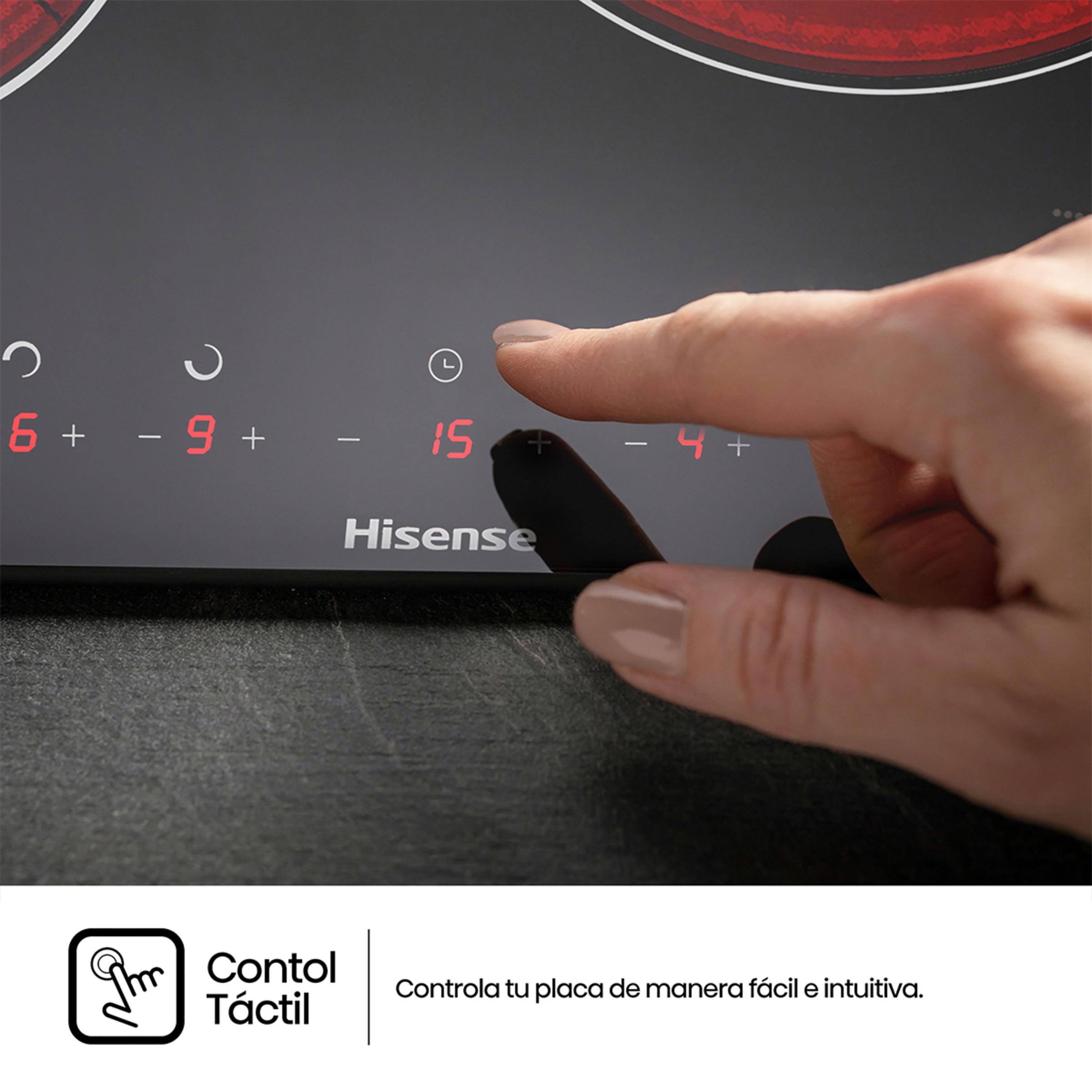 Placa vitrocerámica Hisense zona triple - E6322C Negro-8