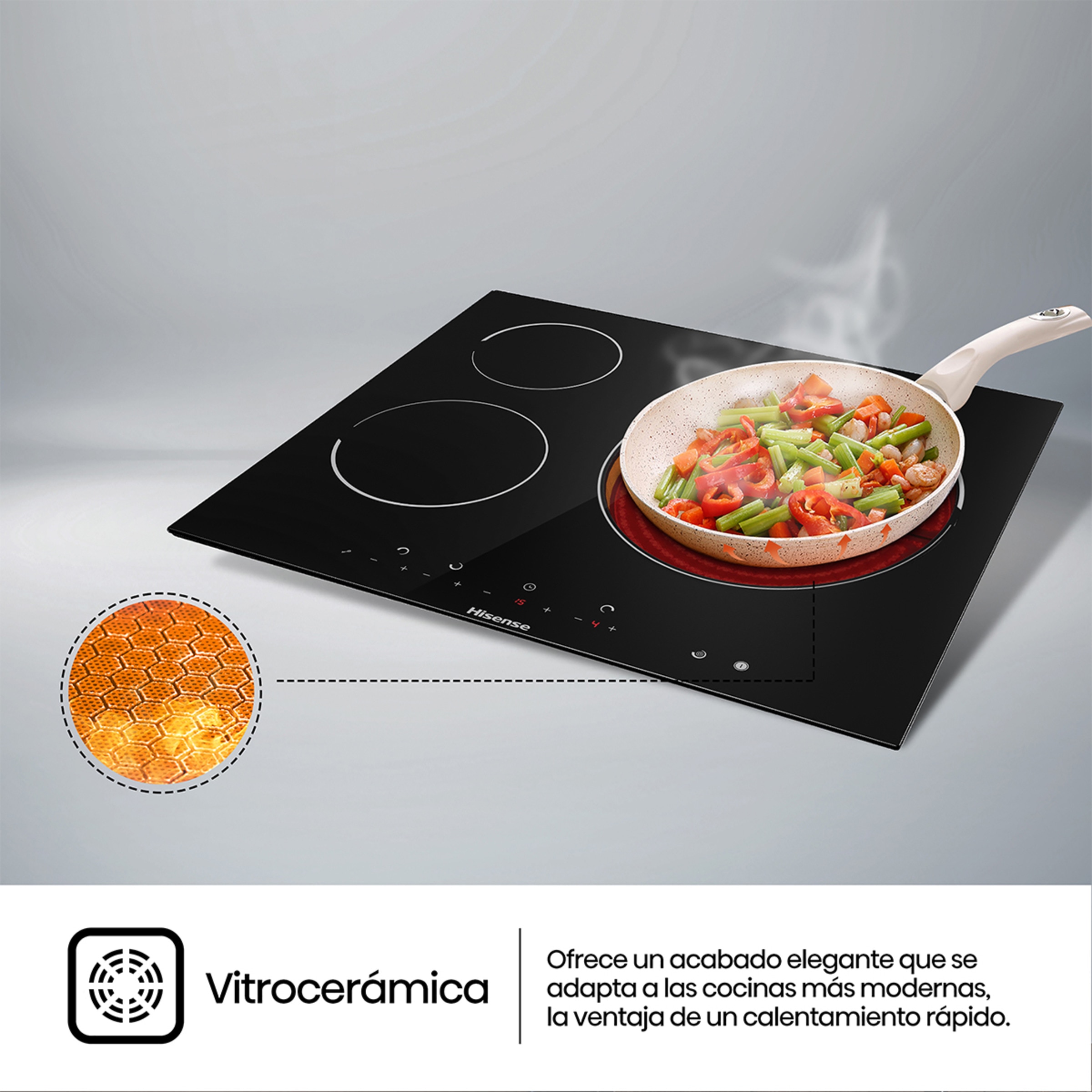 Placa vitrocerámica Hisense zona triple - E6322C Negro-4
