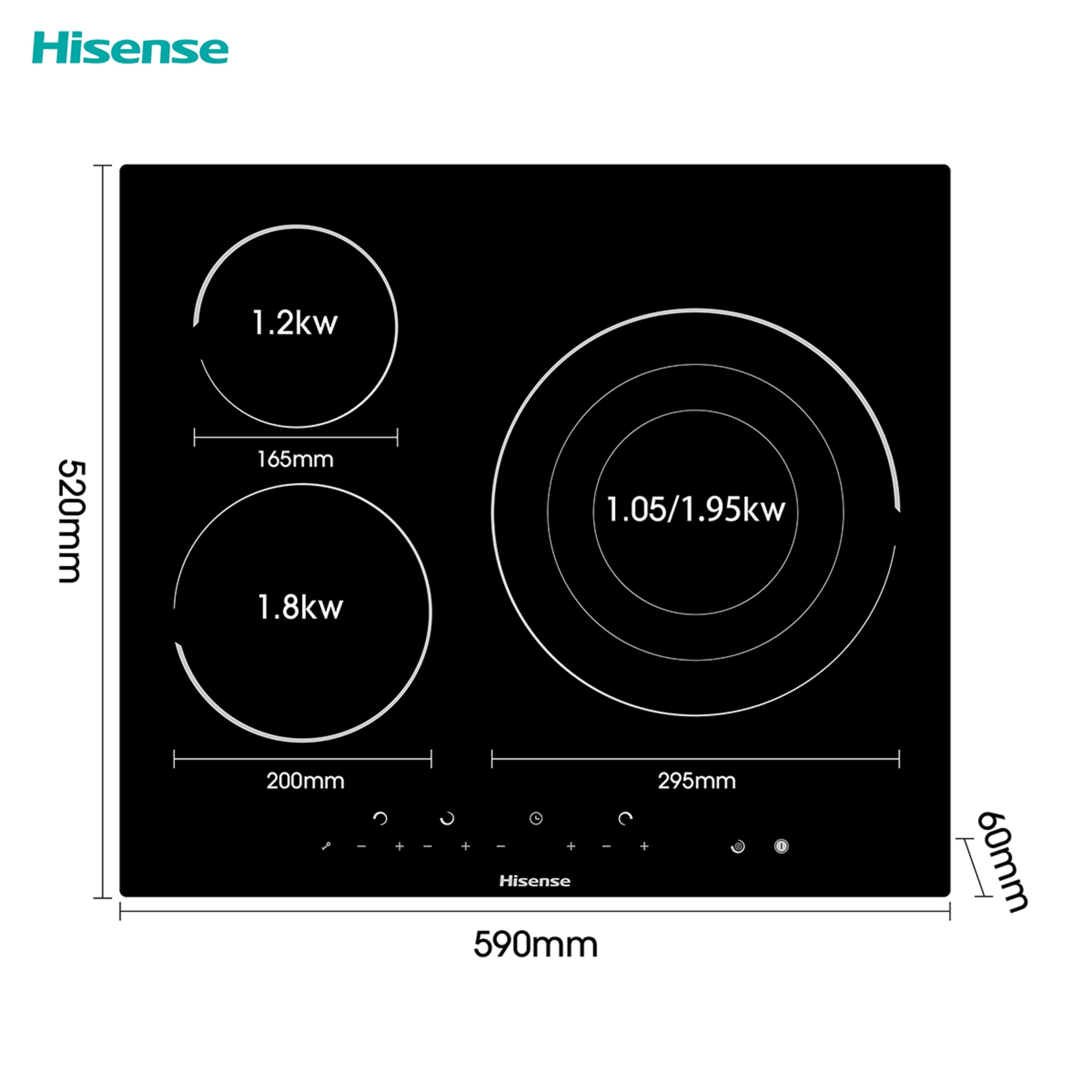 Placa vitrocerámica Hisense zona triple - E6322C Negro-2