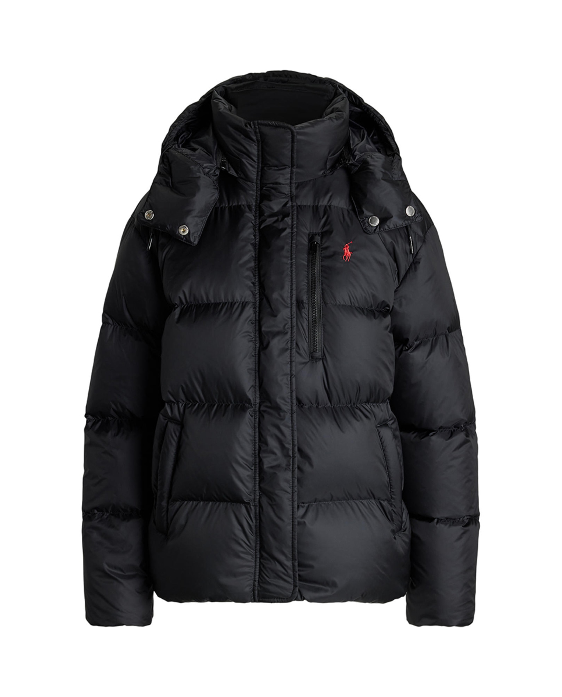 Blusão Acolchoado com Capuz e Logótipo Preto-6